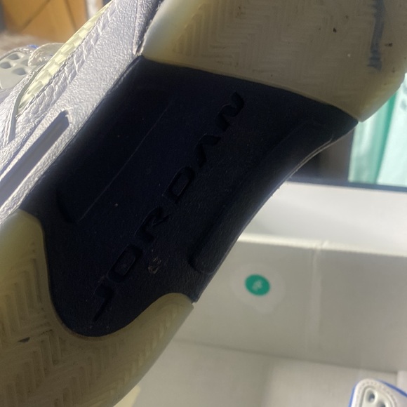 Air Jordan 5 black hyper royal blue preowned Dd0587-140 - Picture 5 of 5